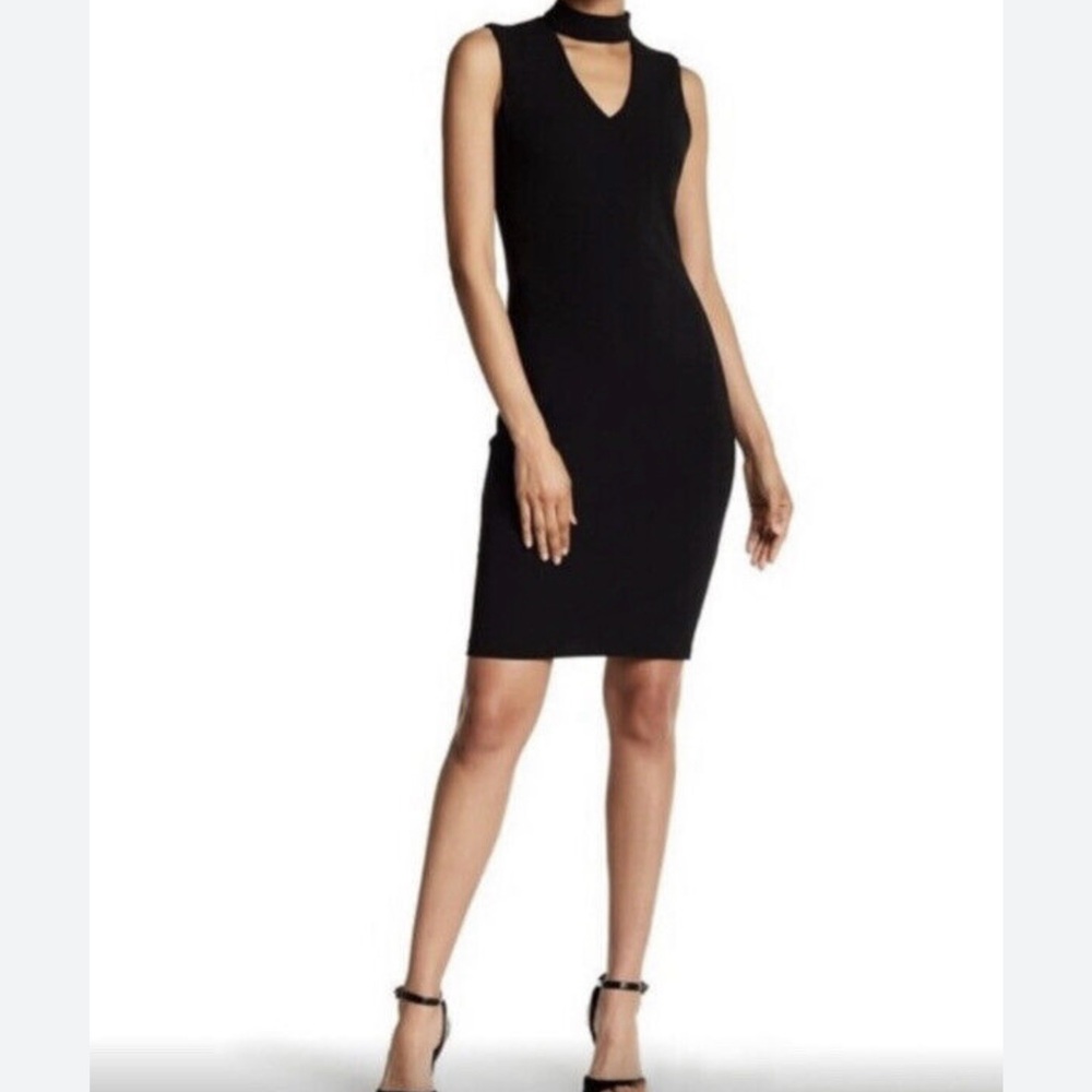 Calvin Klein Black Dress with Neck Chocker Design